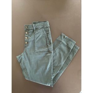 Dark green high rise pants